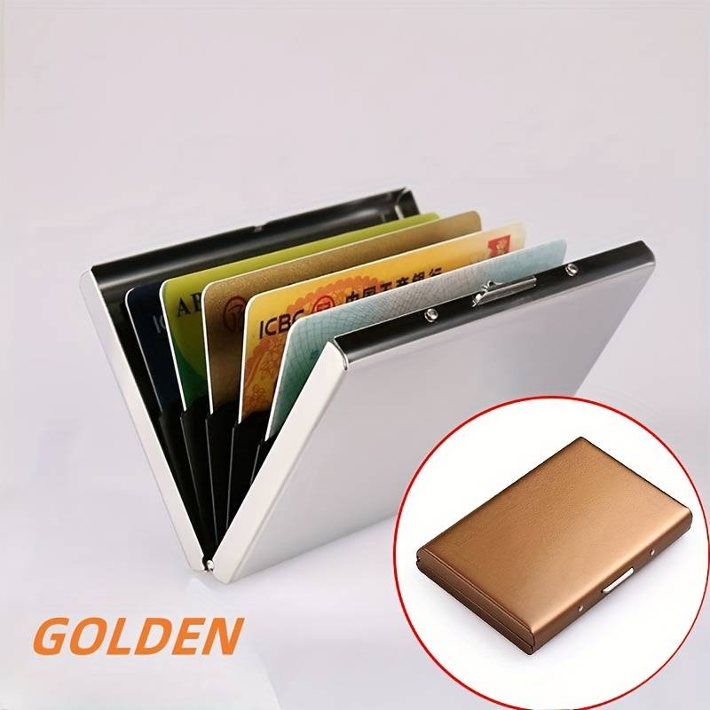 1pc A Card Holder Wallet Made of Thin Aluminum with a Minimalist Design Suitable for Pockets Unis