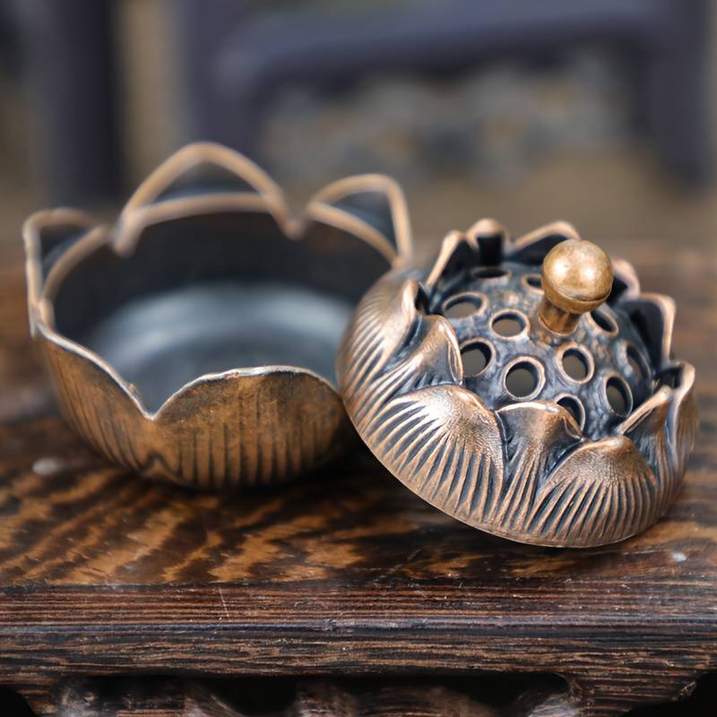 Incense Burner Color  Cutout For Lotus Water Lily Incense Burner 1Pc   Red Copper