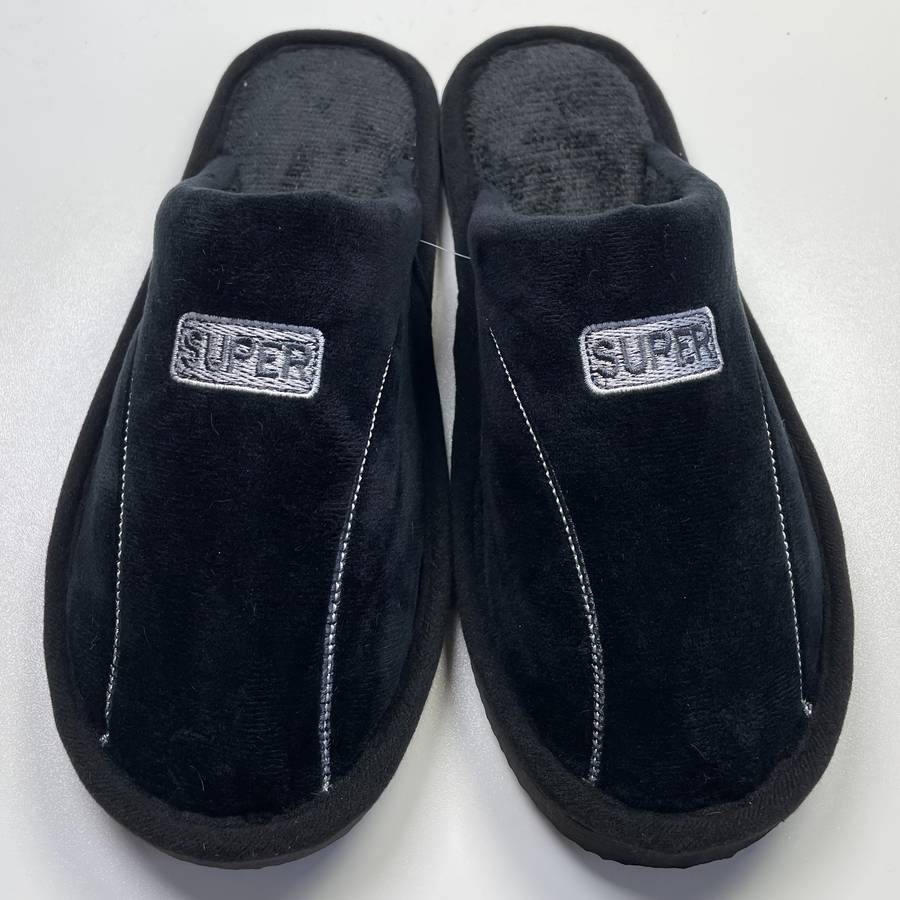 Cotton Slippers Color Black Sizeuk 6.5-7