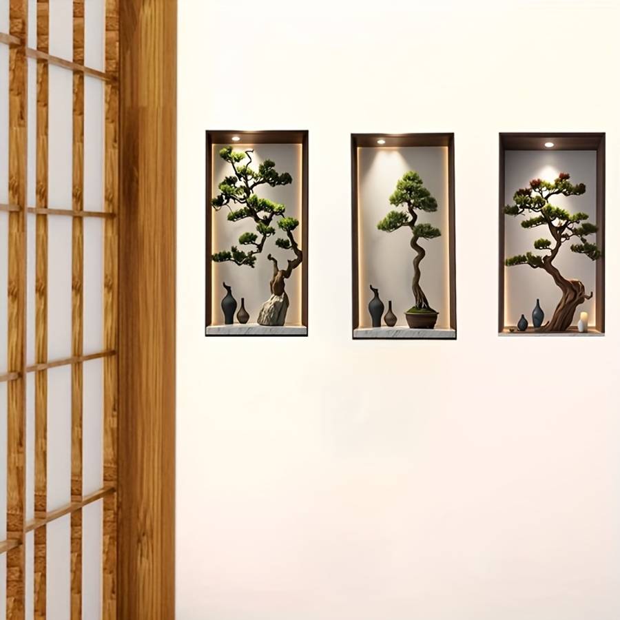 3Pcs Artistic Set Artificial Plant Potted Home Decoration Nordic Green Interior