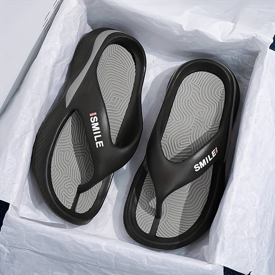 Men Slippers Summer Style Black Size Uk 4.5 To 5