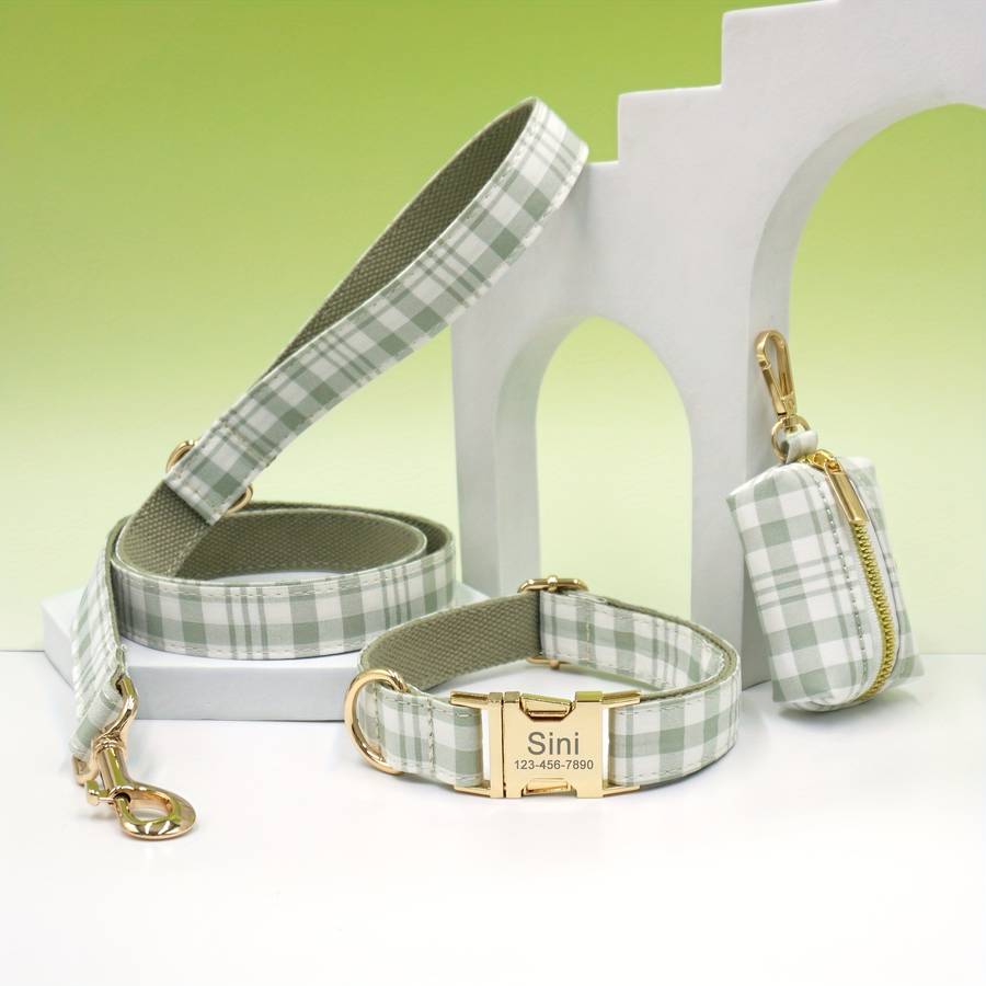 Dog Leash Color Brown And Light Golden Leash 3Piece Set Size S
