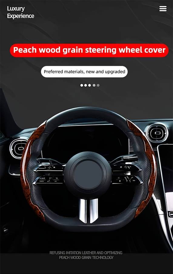 Car Steering Wheel Cover Maple Gray (1 Pair)