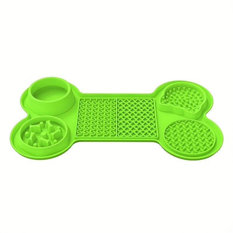 Pet Supplies Color Green   6 Grid Bone Dog Licking Mat