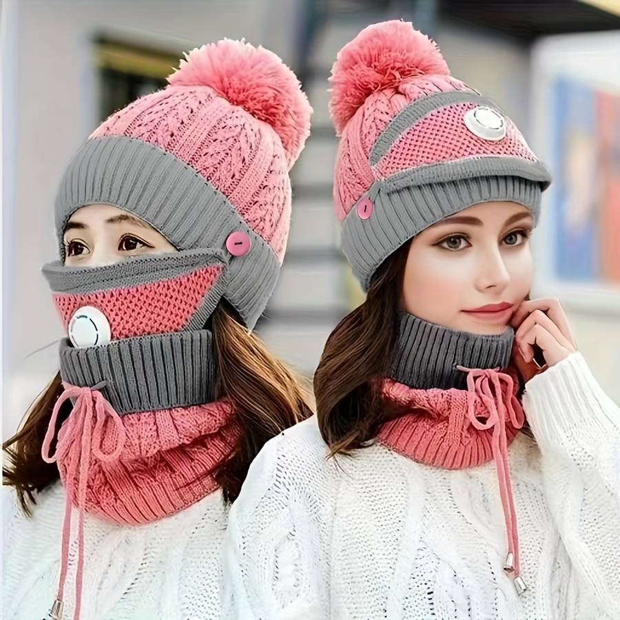 Winter Hat Color Mask Add Hat Add Scarf  Blue