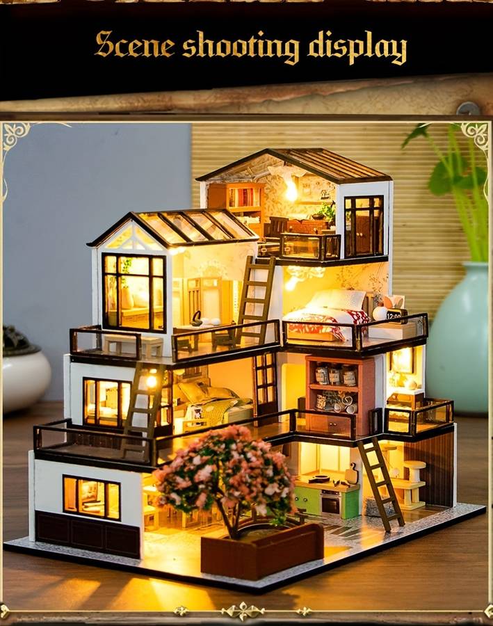 3D Building Model Puzzle Set Items Dream Town Add  Tools