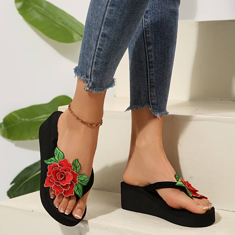 Ladies Summer Flip Flops Black Uk 3