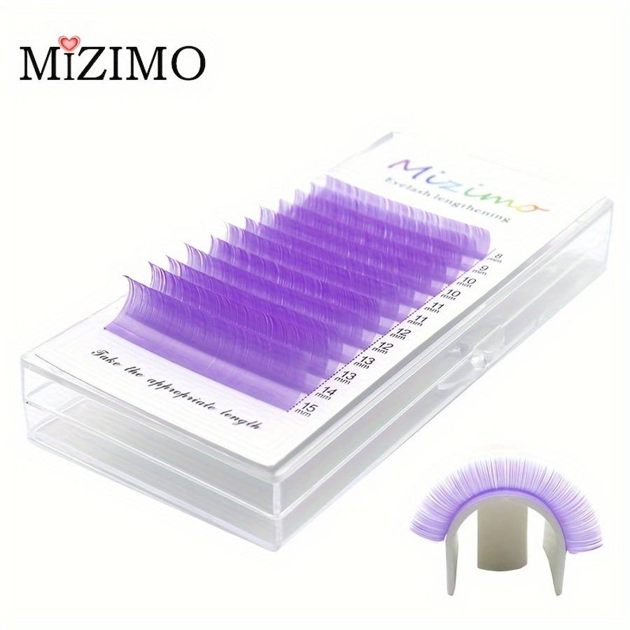 Classic Natural Soft Cluster Lashes Color Light Purple Size 007 D Mix8 15mm