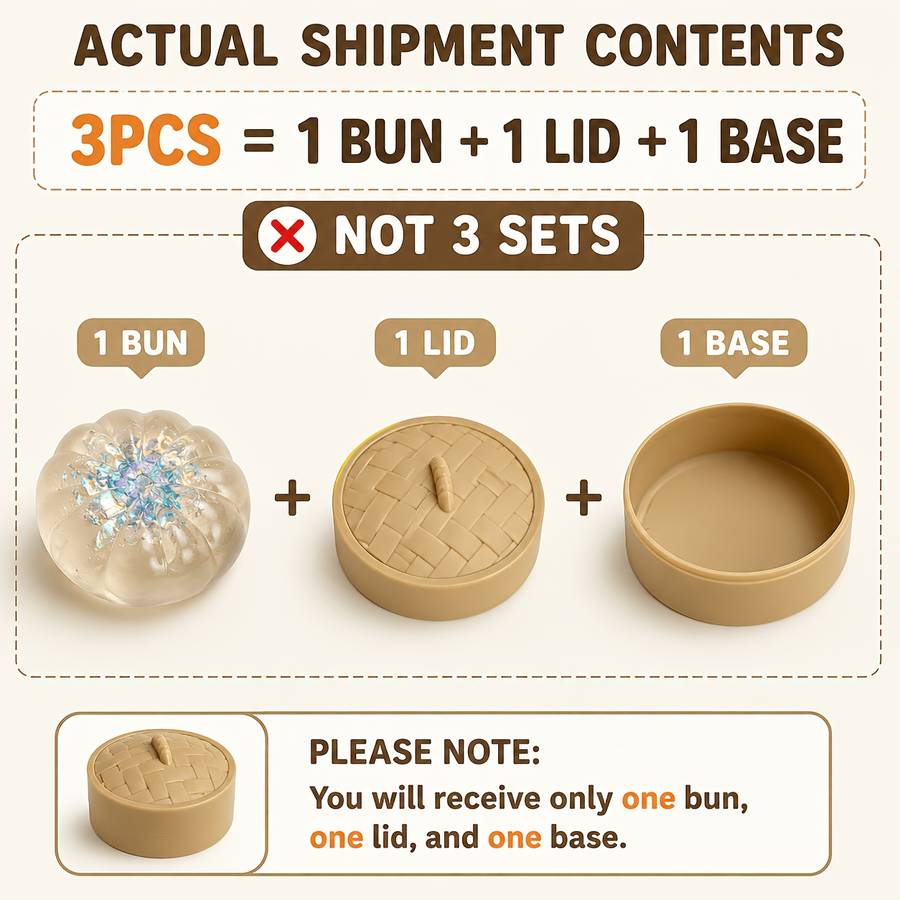 Squeezable Toys Color 3Pc Crystal Steamed Bun Lid Steamer Items 6 Colors Random Shipment