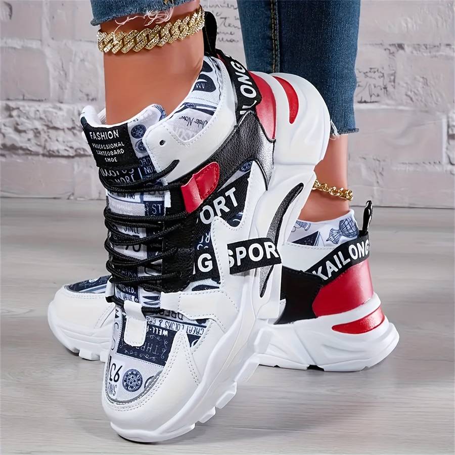 Women S Sneakers Color Blackred Sizeuk 2.5