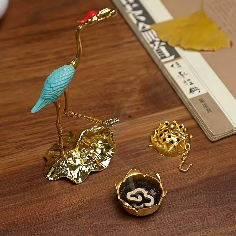 Incense Burner Color  Colorful Feather Golden Crane