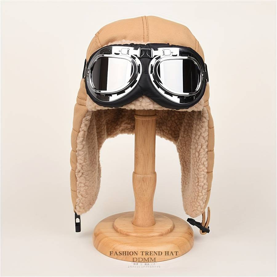 Winter Hat Color Khaki Add Glasses