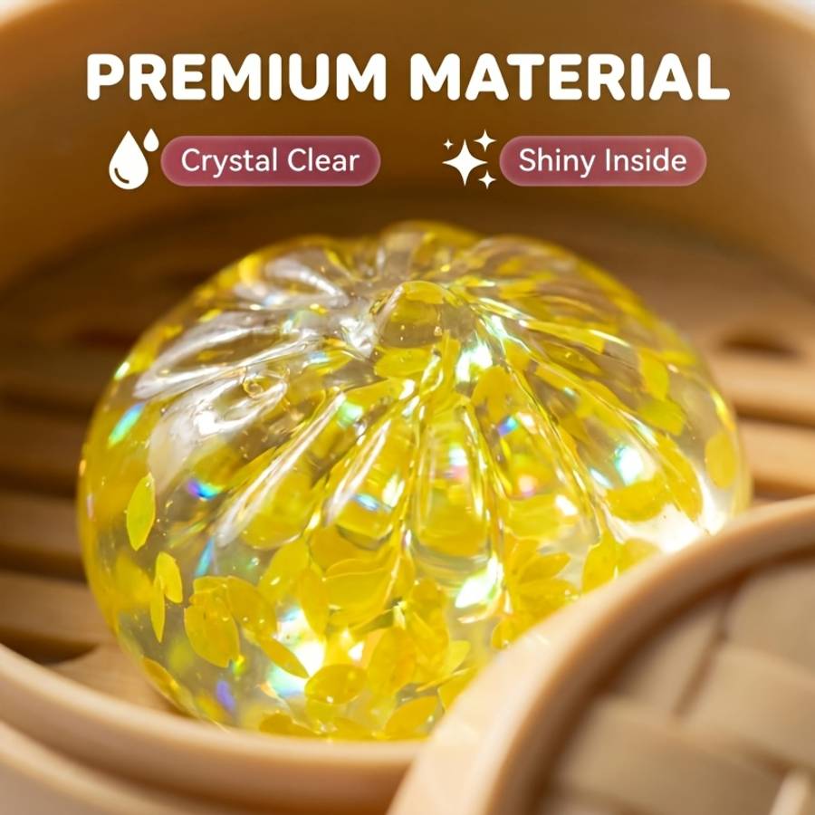 Squeezable Toys Color 3Pc Crystal Steamed Bun Lid Steamer Items 6 Colors Random Shipment