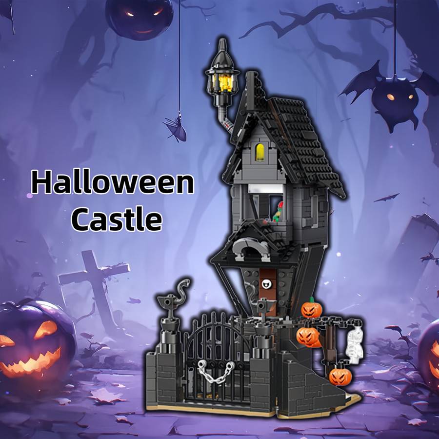 Building Toy Architectural Model Toy Set Style Halloween Castle