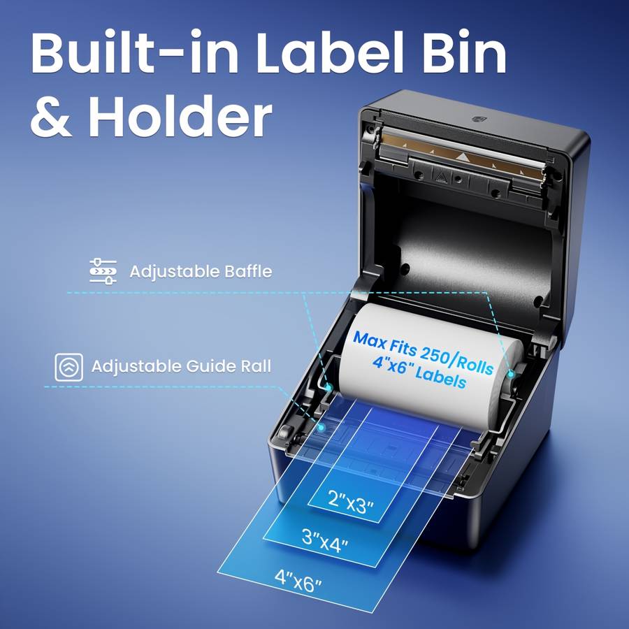 Printer Model Gray Printer  1 Roll Of 10.16X15.24Cm Thermal Labels