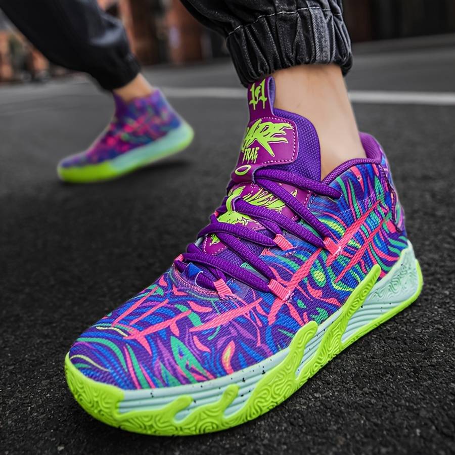 Basketball Shoes Color Purple Green Sizeuk 7