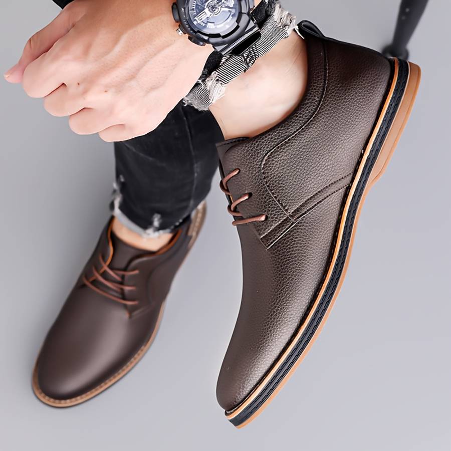 Mens Leather Shoes Color Black Sizeuk 8.5