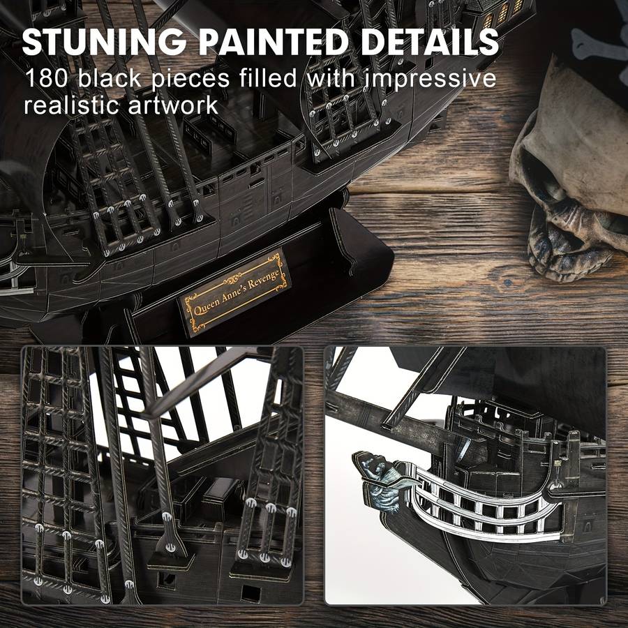3D Jigsaw Puzzle Model Ship Items Black Pirate Ship