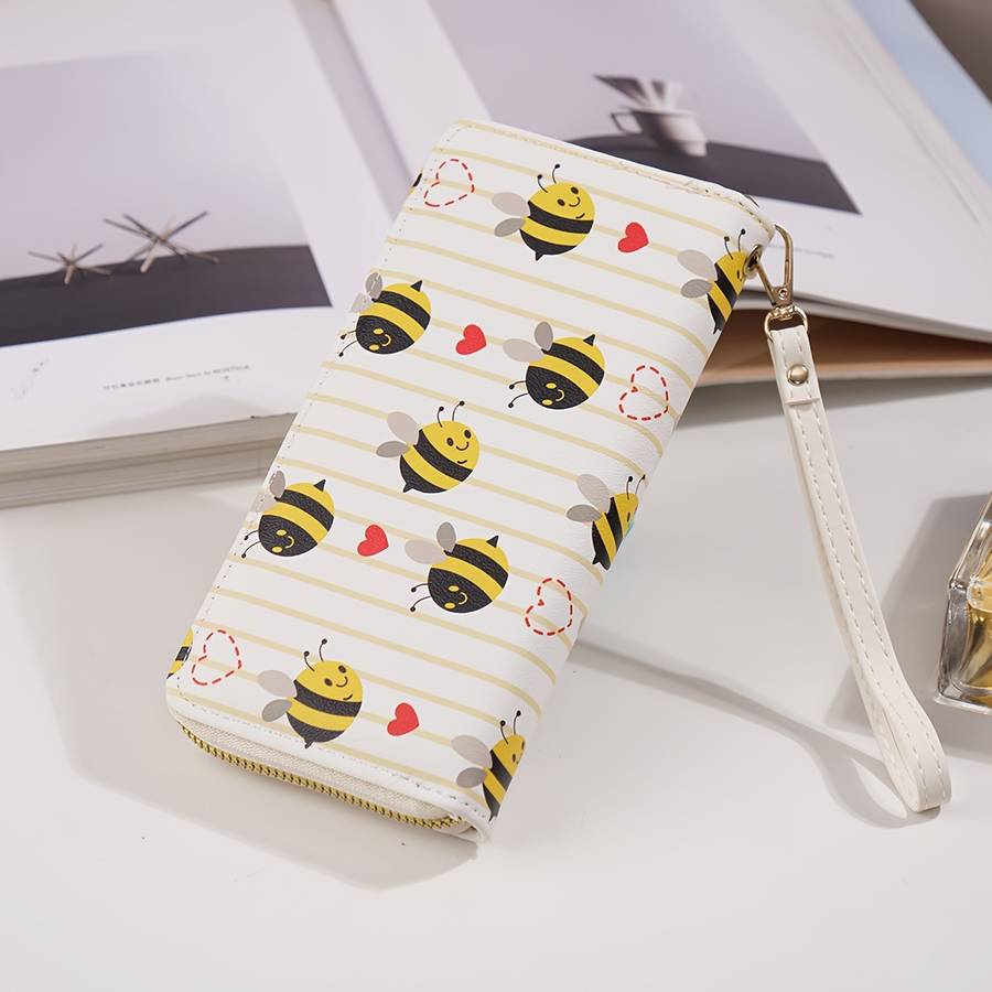 Chic Bee Print Long Wallet