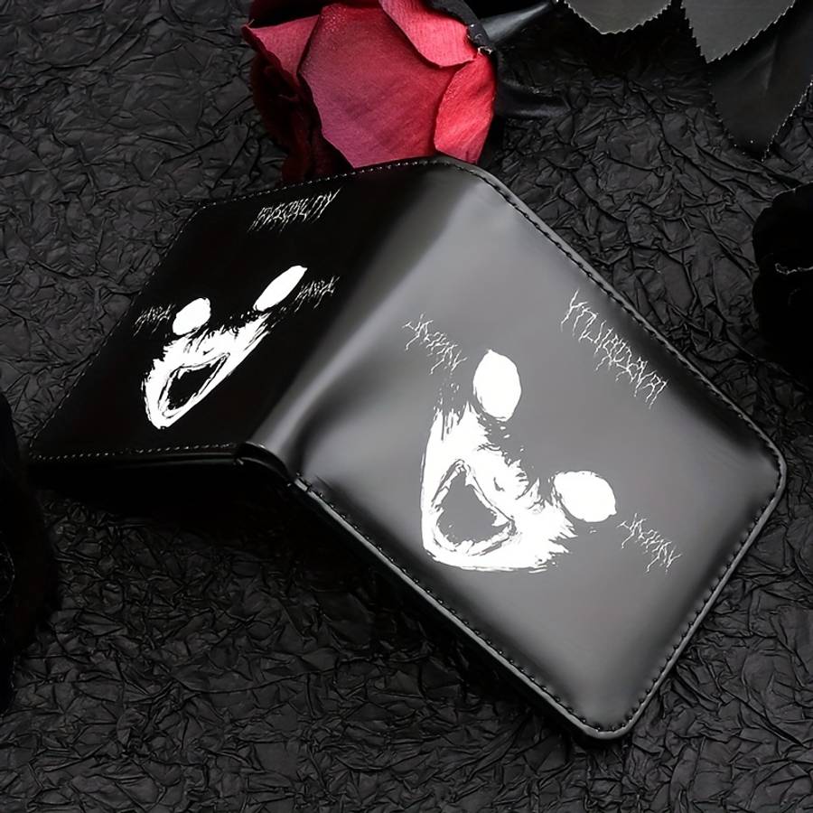 Feecanoo Men'S Black Faux Leather Walletpunk Skull Design Multi-Functional With Card Slots