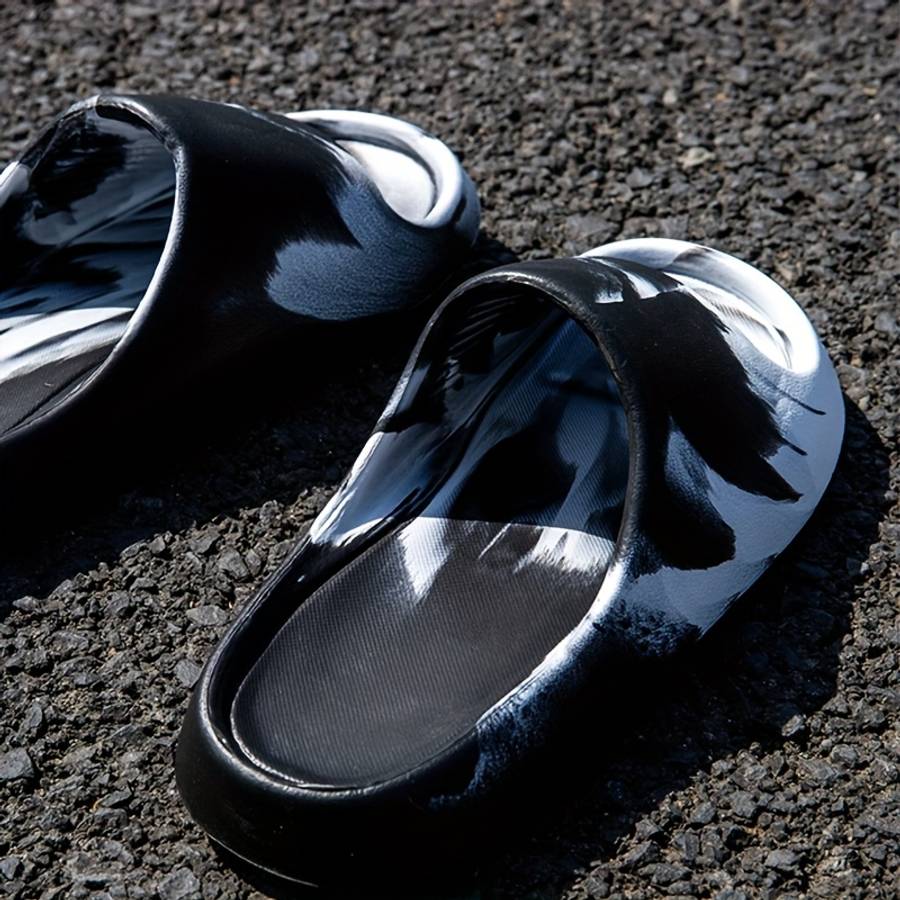 Men Slippers Summer Style Black Red Size Uk 4.5 To 5