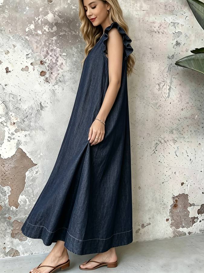 Women S Dress Color Deep Blue Size 5Xl