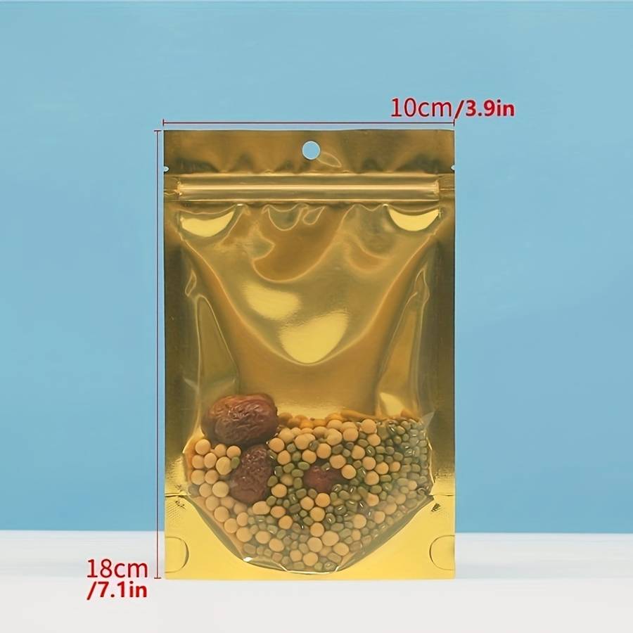 Food Storage Bags Color Golden Size10X18Cm 20Pcs