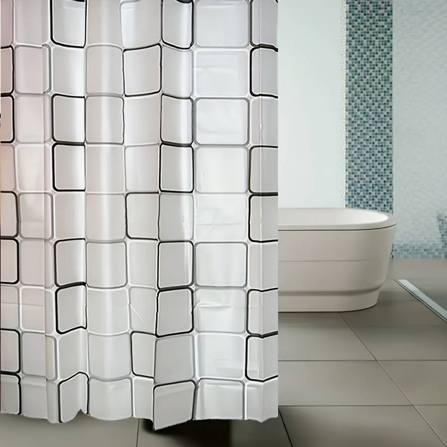 Waterproof Shower Curtain Color Black And White Large Square Size 71X78.7 180X200Cm