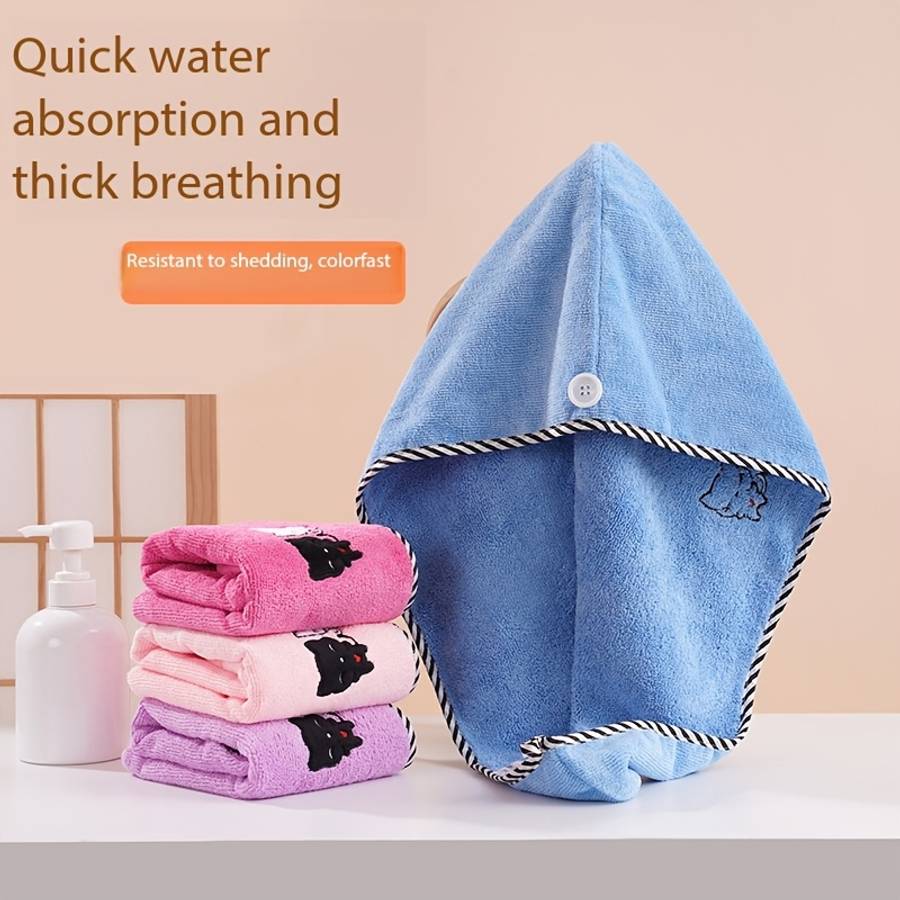 Hair Turban 1 Blue Hair Drying Cap