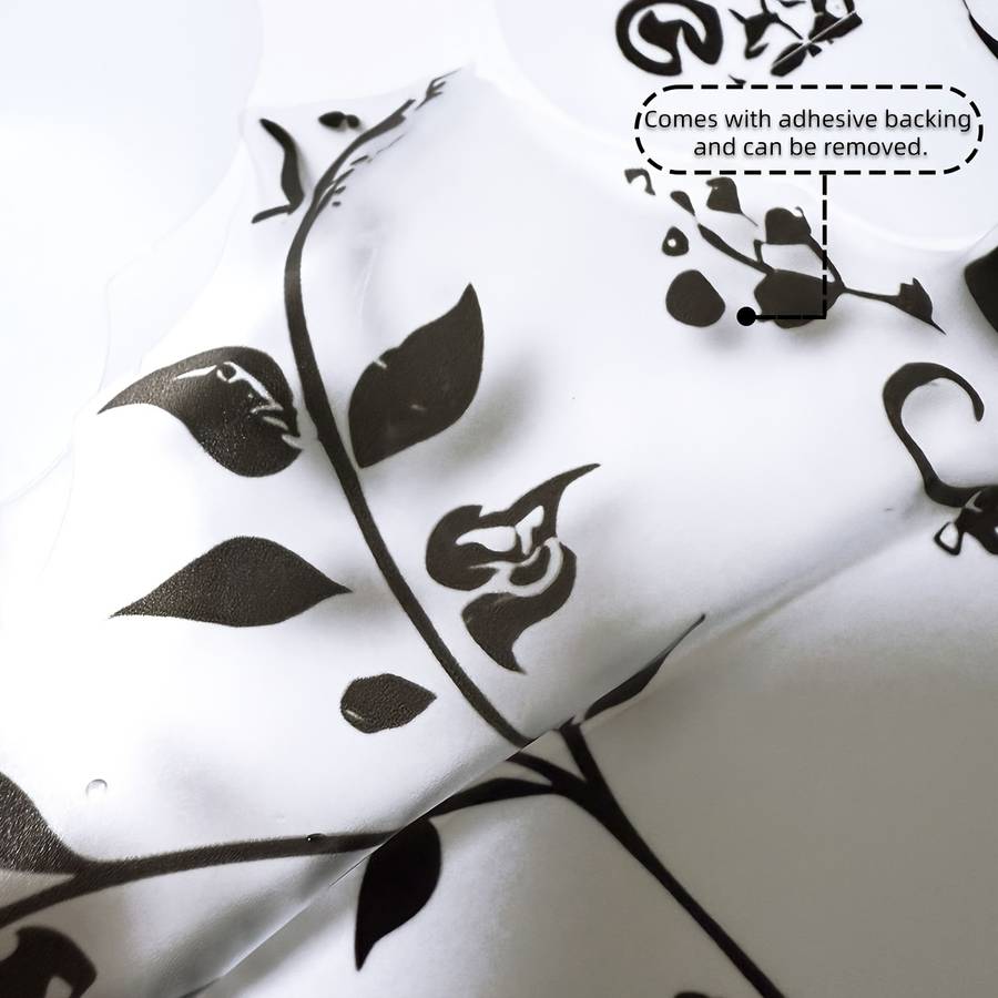 3PCS Vintage Self Adhesive Realistic Effect Arched Wall Cavity Black Flower