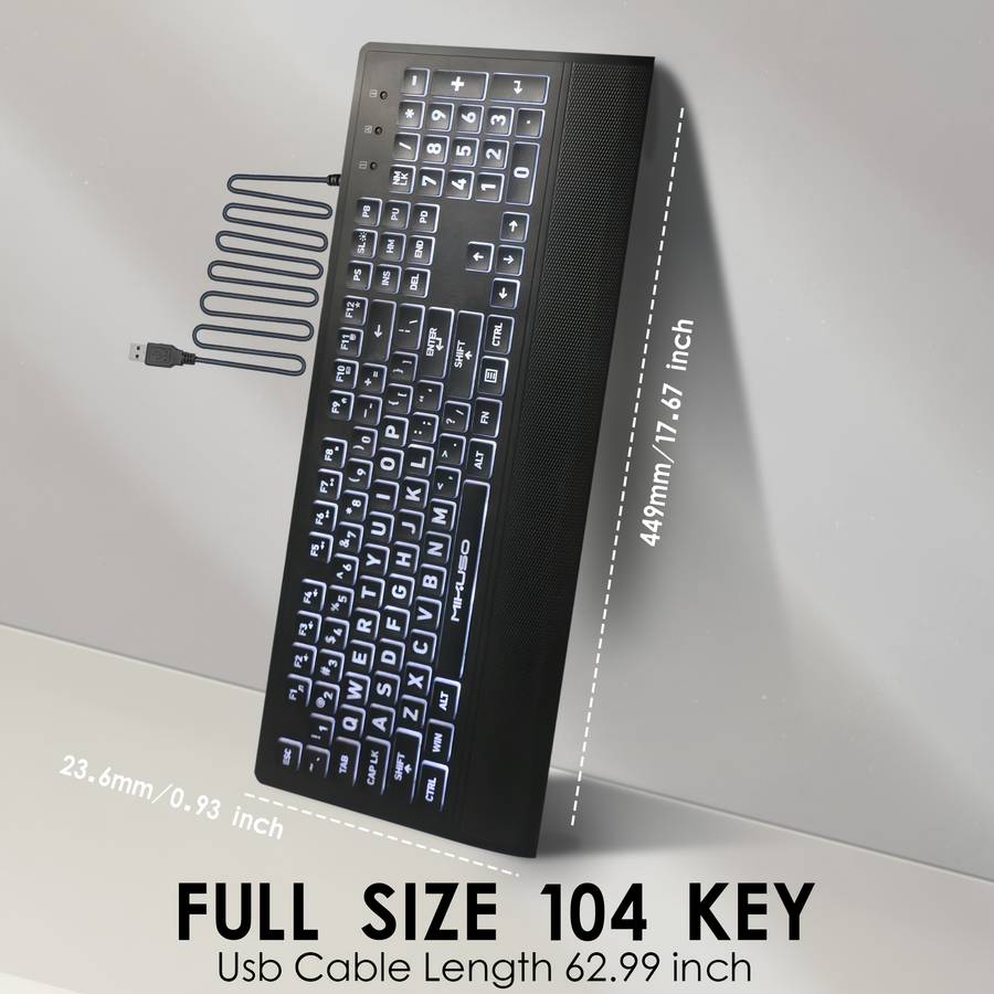 Large Font Wired Keyboard