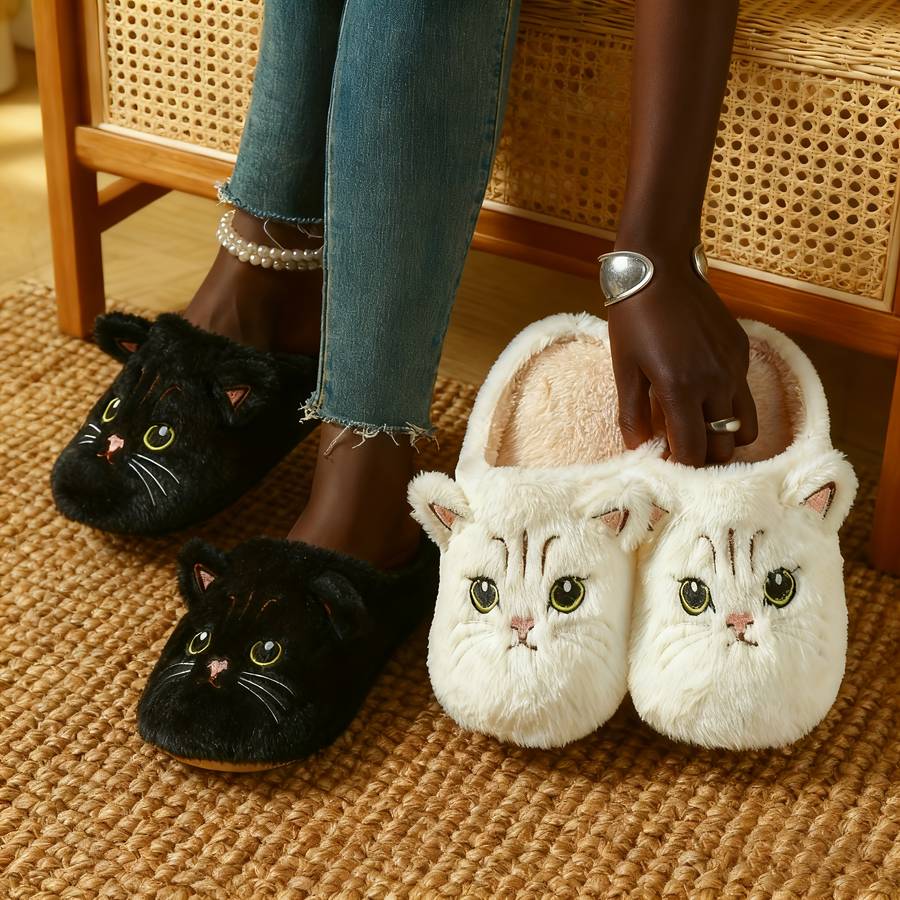 Cotton Slippers Color White Cat Sizeuk 4.5-5
