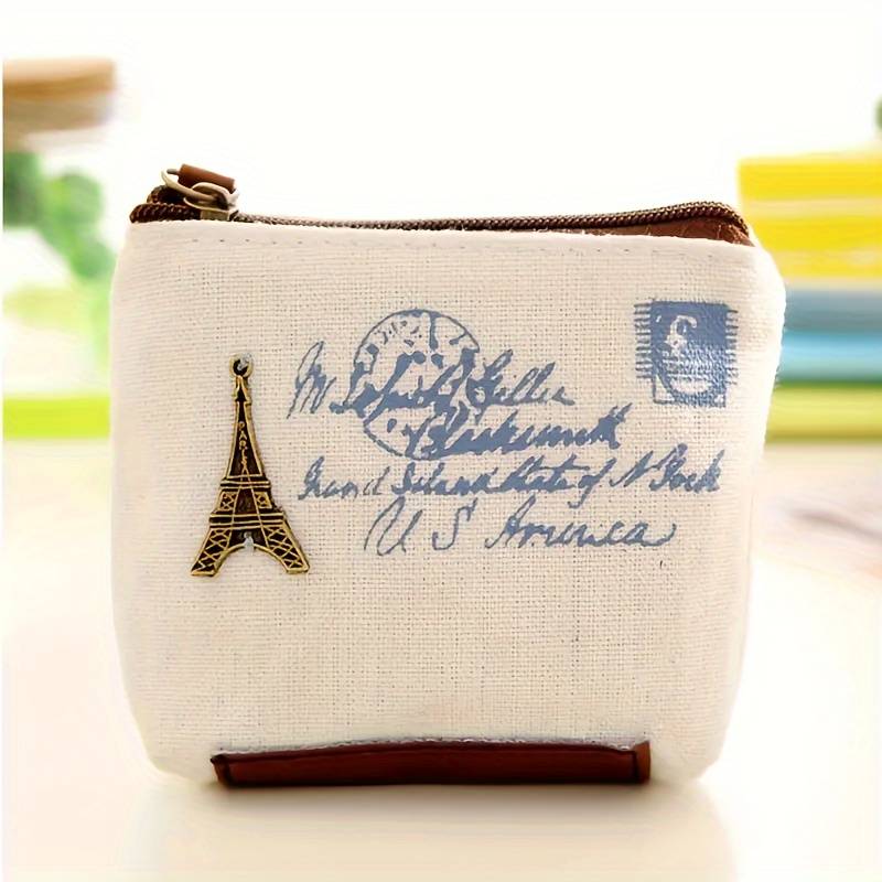 1pc Vintage-Inspired Canvas Wallet with ZipperCompact High-Quality Large Capacity Women's