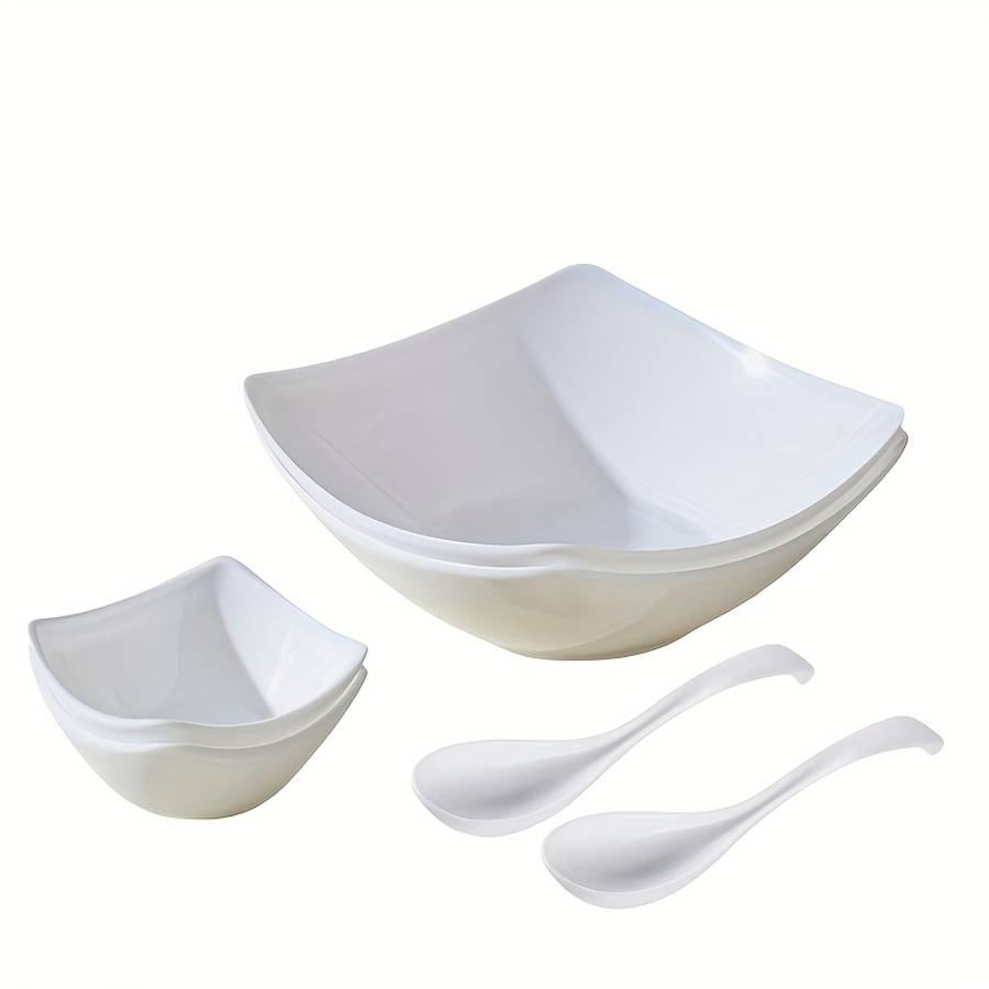 Bowl Items 6Pcs 2 Bowls  2 Plates  2 Spoons