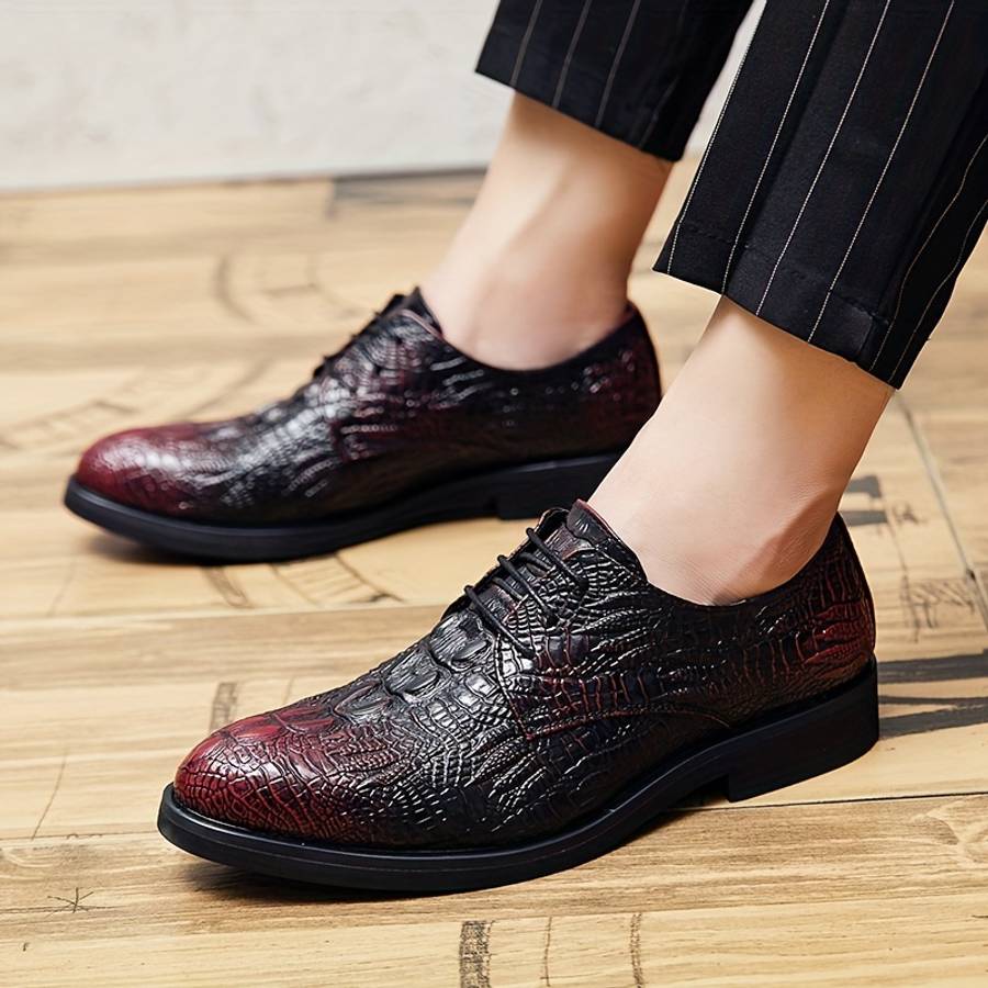 Mens Leather Shoes Color 7262 Wine Red Sizeuk 7