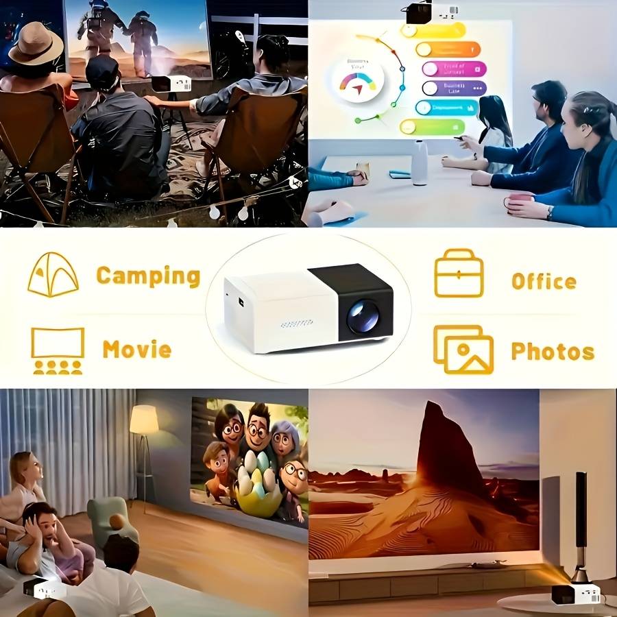 Projector Style Phone Projector With Remote Control Black And White