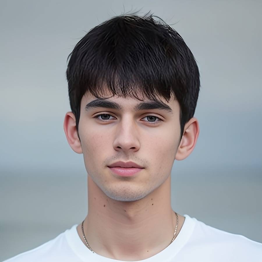 Black Mens Wigs Hair Length 5.08Cm