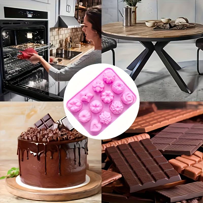 Suitable For Baking Molds Color Pink   12 Flowers