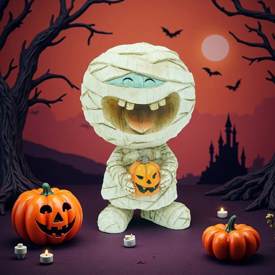 Halloween Decorations Style Mummy Holding A Pumpkin