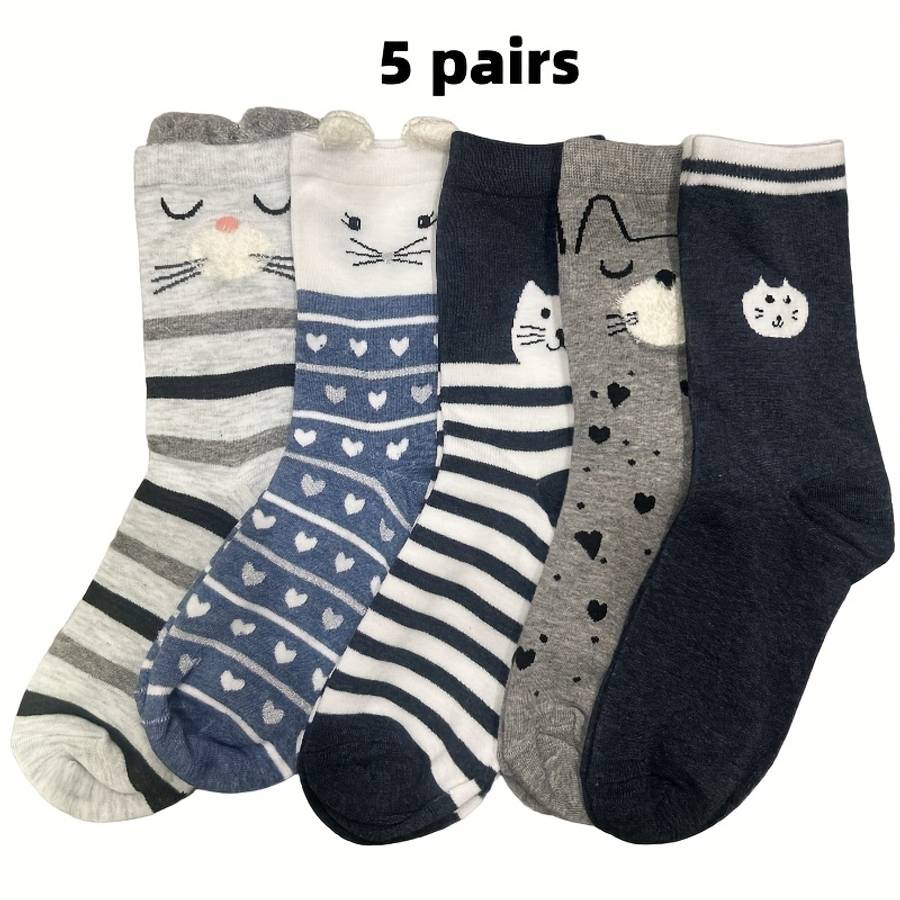 Women S Socks Color 5Pairs Mixed Colors Size Asian Onesize