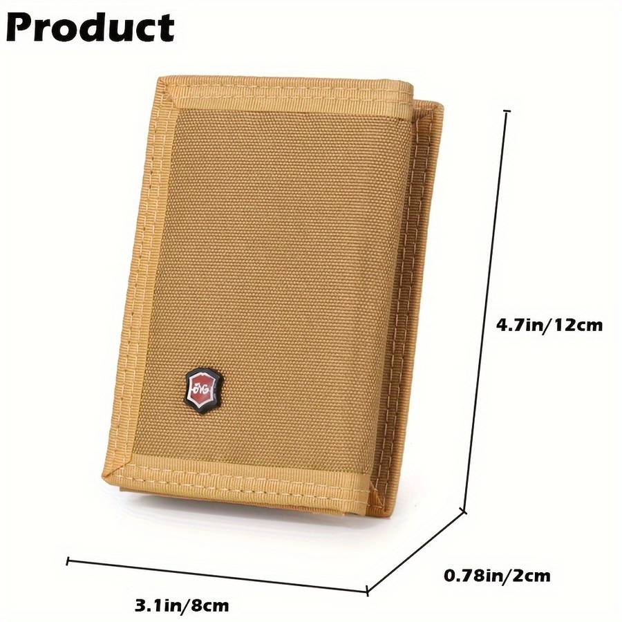 1pc Vintage-Style Men's Trifold Wallet with ID Window Zipper Pockets Multiple CompartmentsDur