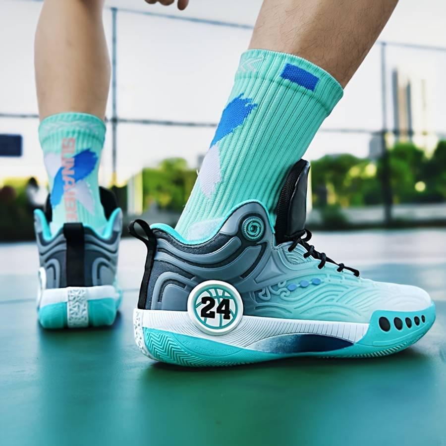 Basketball Shoes Color 2078 White Blue Sizeuk 4