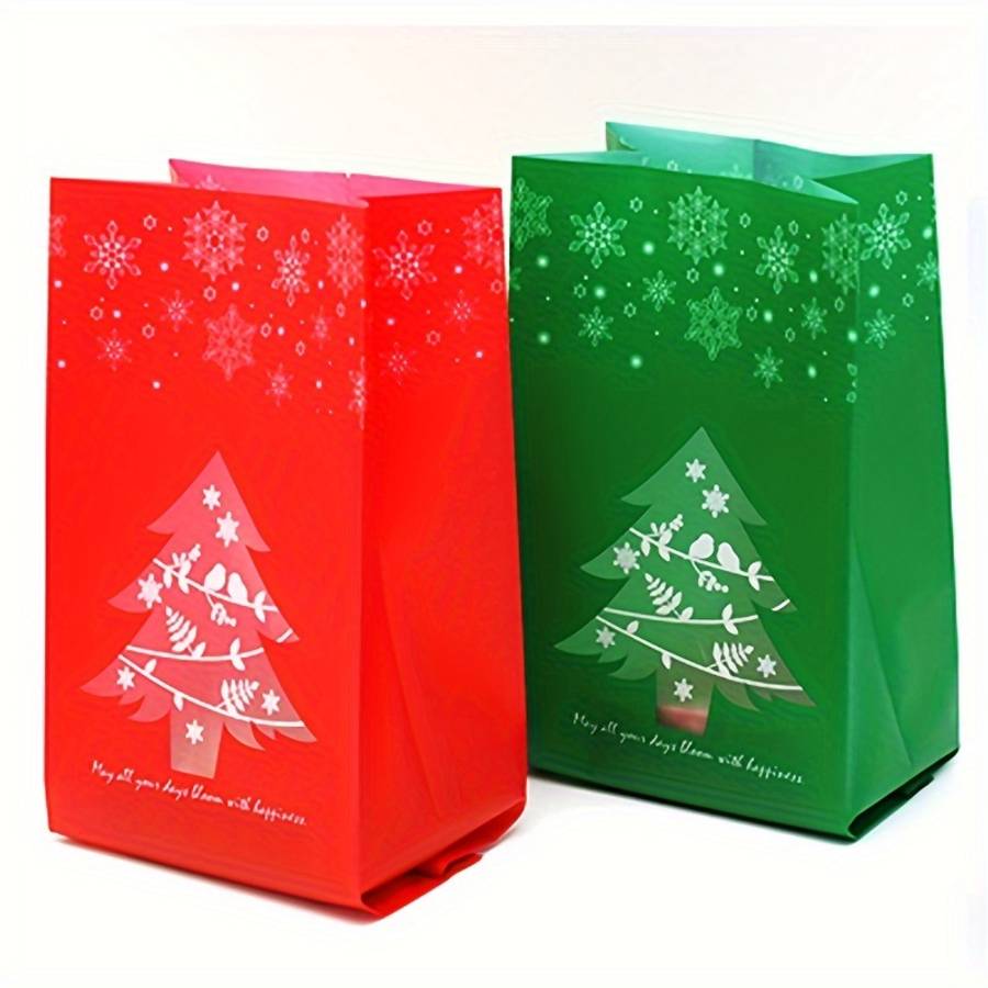 Gift Bags Color Red And Green Christmas Tree Bags X 10