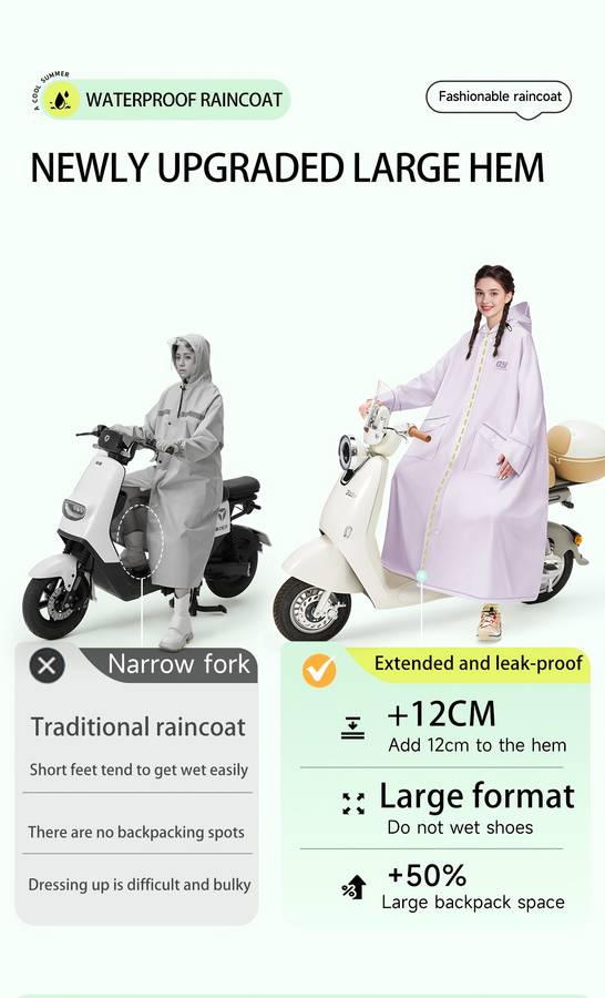 Raincoat Light Purple Size Asian M