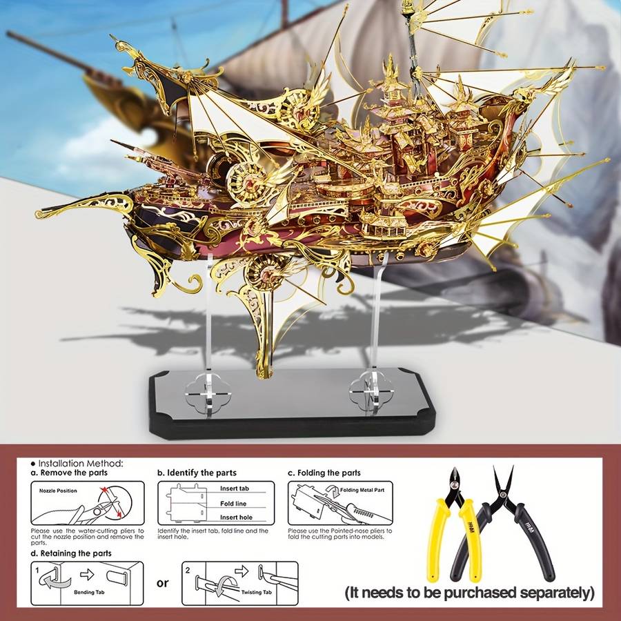 Building Toy Architectural Model Toy Set Style Nine Heavens Boat