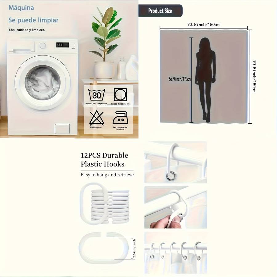 Waterproof Shower Curtain Color Polychrome Size 240X200239.98Cm*200.0Cm