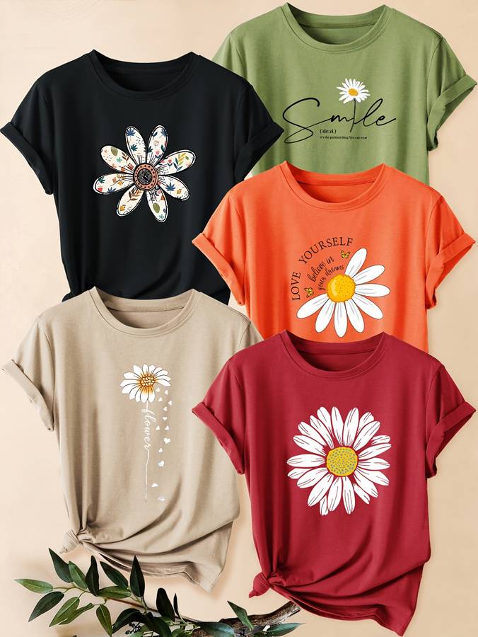Womens T Shirt Color Orange  Red  White  Black  Apricot Size2Xl