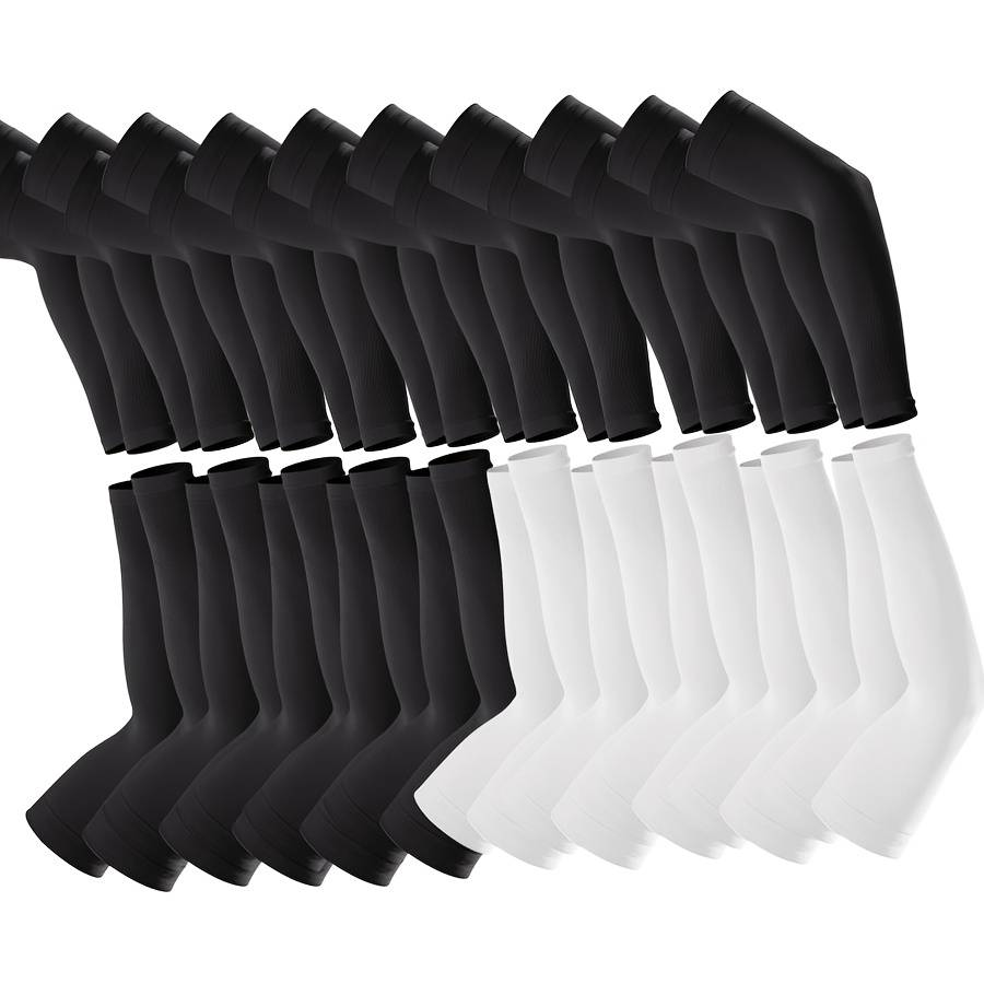 Sunscreen Sleeves Color 15 Pairs Black 5 White