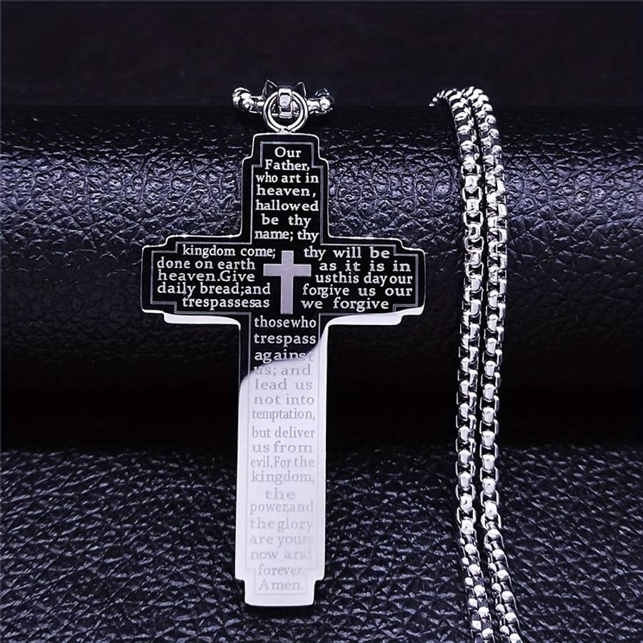 Plated Christian Scripture Cross Pendant Gold