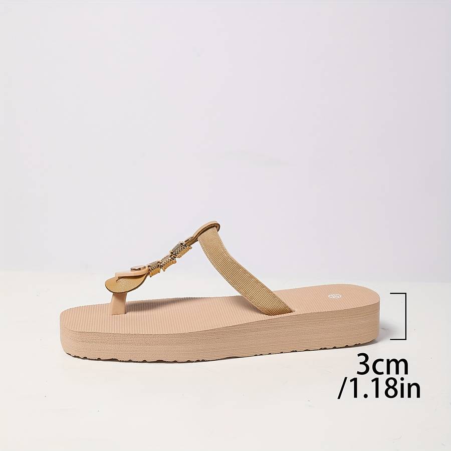 Ladies Summer Flip Flops Apricot Uk 5.5